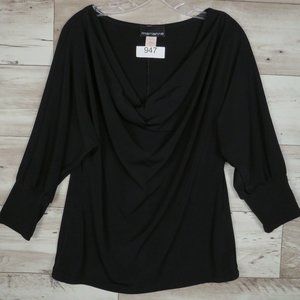 Marianne* Women's Long Sleeve Cowl Neck Curved Hem Soft Pullover Blouse~ Size XL